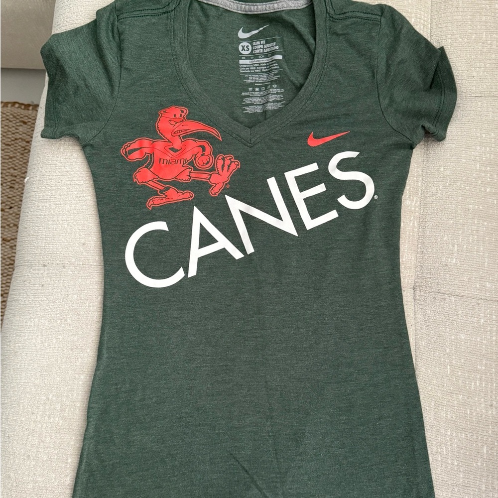 Nike Green Canes V-Neck T-Shirt